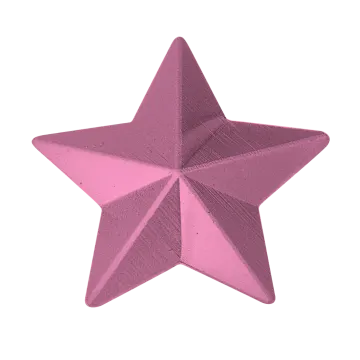 a pink star on a white background