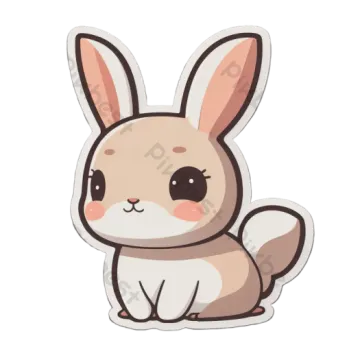 a cute rabbit sticker on a white background