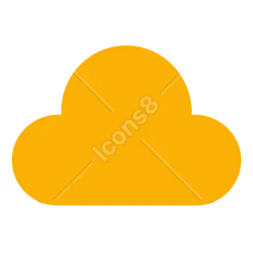 a yellow cloud icon on a white background