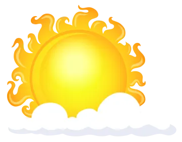 the sun in the sky with clouds