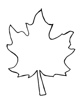 a black and white drawing of a maple leaf