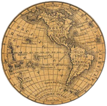 an old world map on a white background