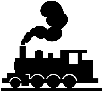 a black and white silhouette of a train