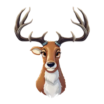 a deer head with ants on it's horns