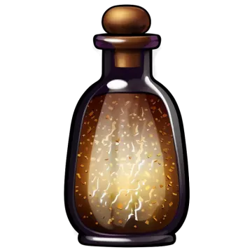 an illustration of a glass bottle filled with liquid