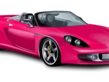 a pink sports car on a white background