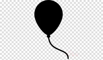 a black and white silhouette of a balloon