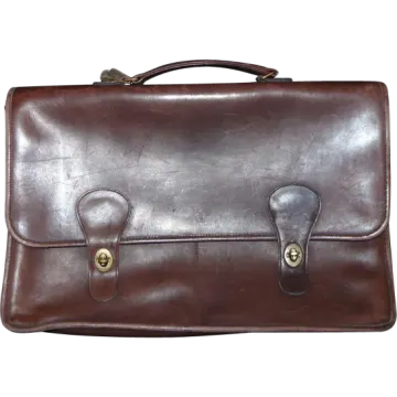 a brown leather briefcase