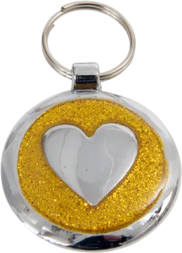 a key chain with a heart in the center