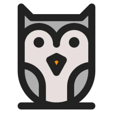 an owl icon on a white background