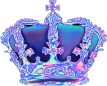 an image of a crown with blue and pink colors