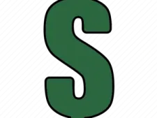 a green dollar sign with a white background