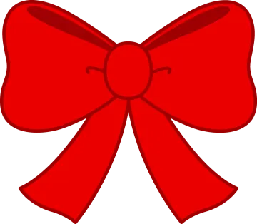 a red bow on a white background