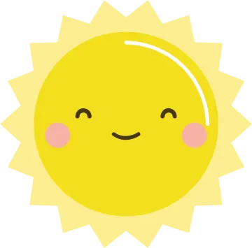a smiling sun with its eyes closed