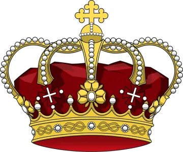 a crown with pearls and crosses