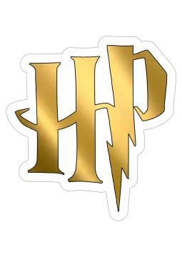 a gold sticker with the word harry on it