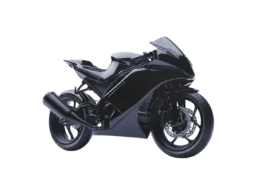 a black motorcycle on a white background