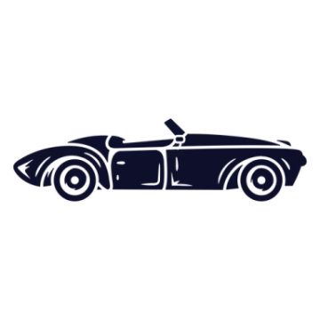 a black and white silhouette of a racing car