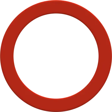 a red circle with a white background