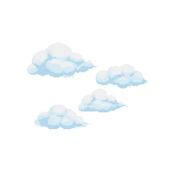 a group of clouds on a white background