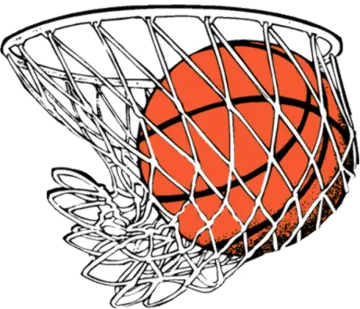 a basketball ball in the hoop