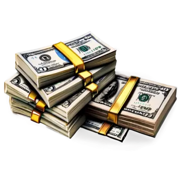 a pile of money on a white background