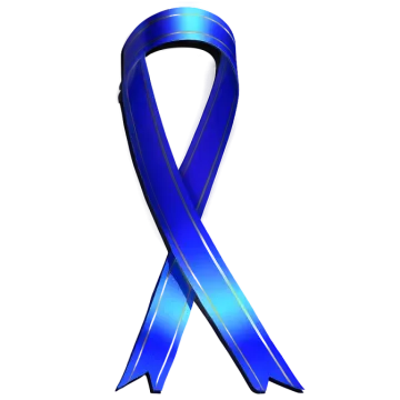 a blue ribbon on a white background