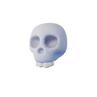 a blue skull on a white background