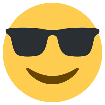 a yellow smiley face with sunglasses
