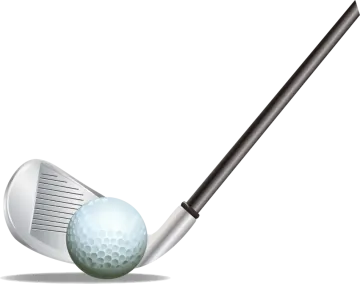 a golf ball and driver on a white background