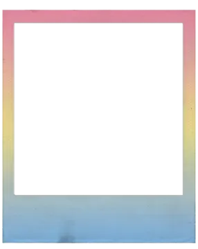 a pink and blue frame on a white background