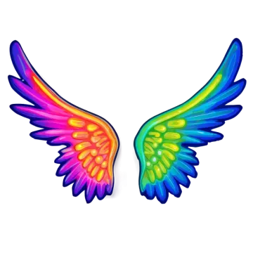 a pair of colorful wings