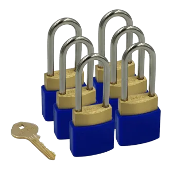 a set of four brass padlocks