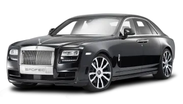 a black rolls royce car on a white background