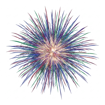 a colorful fireworks on a white background