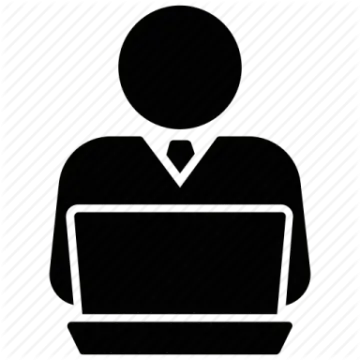 a person sitting in front of a laptop