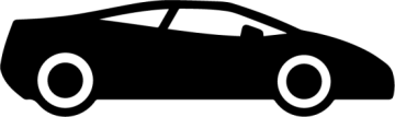 a black and white silhouette of a car