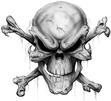 an image of a skull and cross bones