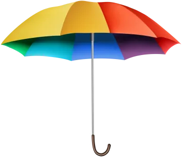 a rainbow colored umbrella