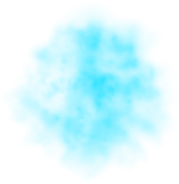 a blue cloud on a white background