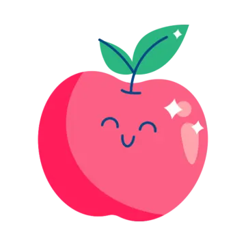 an apple with a smiling face