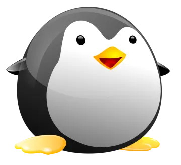 a black and white penguin sitting on the ground