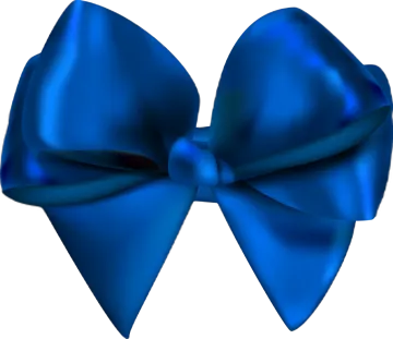 a blue bow on a white background