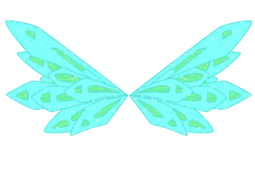 a blue butterfly with green wings