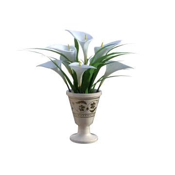 a white flower in a ceramic pot