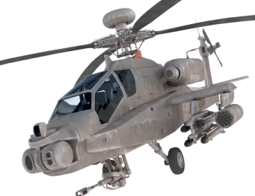 a military helicopter flying through the air