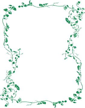 a green frame with leaves on it