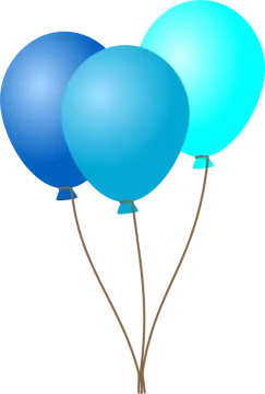 a bunch of blue balloons