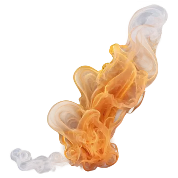 orange and white smoke on a white background
