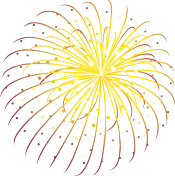a yellow firework on a white background